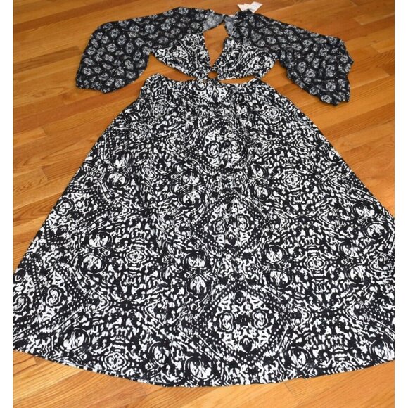 ABERCROMBIE & FITCH Long-Sleeve Plunge Cutout Maxi Dress Size LARGE NWT!  RT120 - Picture 6 of 8